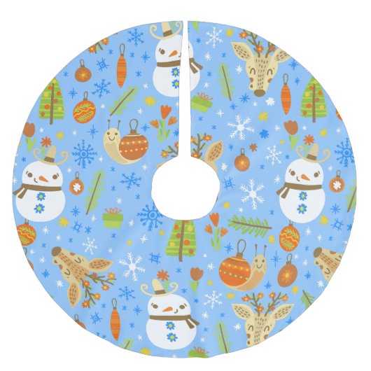 Weihnachten Weihnachten Weihnachtsschneezeit Polyester Weihnachtsbaumdecke (Vorderseite)