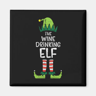 Weihnachten Weihnachten Wein trinken Elf Weihnacht Magnet