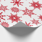 Weihnachten Weihnachten Weißer und Roter Schneeflo Geschenkpapier (Ecke)
