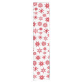 Weihnachten Weihnachten Weißer und Roter Schneeflo Kurzer Tischläufer (Vorderseite)