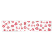 Weihnachten Weihnachten Weißer und Roter Schneeflo Kurzer Tischläufer (Horizontal)