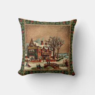 Weihnachten Weihnachten Winter fröhlich Retro stil Kissen