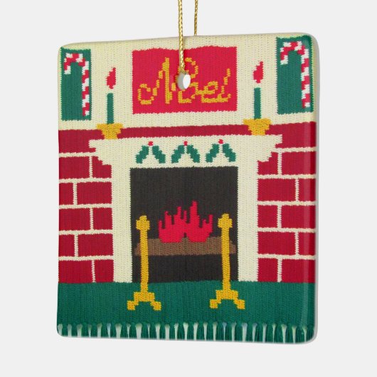 Weihnachten Weihnachts-Feuerplatz-Designer Crochet Keramikornament (Links)