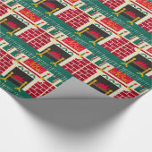 Weihnachten Weihnachts-Feuerplatz Red Green Gold C Geschenkpapier (Ecke)