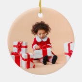 Weihnachten Weihnachts-Foto Keramik Ornament (Hinten)