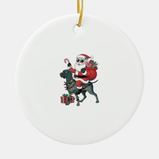 Weihnachten - Weihnachts-Weihnachtsbeleuchtung Gro Keramik Ornament (Vorne)