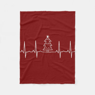 Weihnachten - Weihnachtsbaum Herzschlag Fleecedecke