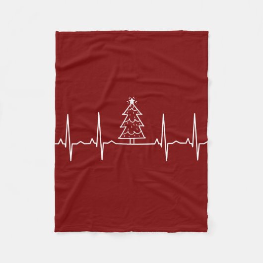 Weihnachten - Weihnachtsbaum - Herzschlag Fleecedecke (Vorderseite)