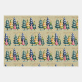 Weihnachten Weihnachtsbäume Rosa Baum Geschenkpapier Set (Vorderseite)