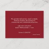 Weihnachten, Weihnachtsbeleuchtung, Dekorationen, Visitenkarte (Rückseite)