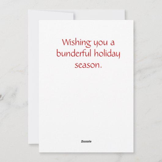 Weihnachten Weihnachtsbunny Flat Ferienkarte (Rückseite)