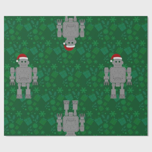 Weihnachten Weihnachtsclaus Robotergeschenke präse Geschenkpapier (Flach)