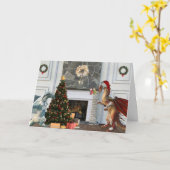 Weihnachten-Weihnachtsdragon-Familienzimmer Karte (Gelbe Blume)