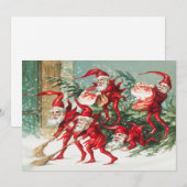 Weihnachten Weihnachtselfen fegen Schnee Urlaub (Vorne/Hinten)