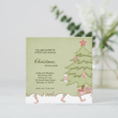 Weihnachten Weihnachtsessen Einladung (Stehend Vorderseite)