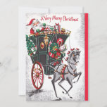 Weihnachten Weihnachtsfeier<br><div class="desc">Retro Vintage Weihnachts Weihnachtspferd Weihnachtspferd Weihnachtskarte.</div>