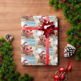 Weihnachten Weihnachtsfeier in einer Chaise Lounge Geschenkpapier