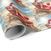 Weihnachten Weihnachtsfeier in einer Chaise Lounge Geschenkpapier (Rolleneckpunkt)