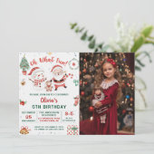 Weihnachten Weihnachtsfeiertag 5. Geburtstag Einladung (Stehend Vorderseite)