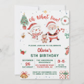 Weihnachten Weihnachtsfeiertag 5. Geburtstag Einladung (Vorderseite)