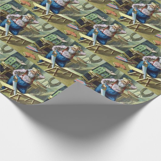 Weihnachten, Weihnachtsfeiertag, Gebäude Spielzeug Geschenkpapier (Ecke)