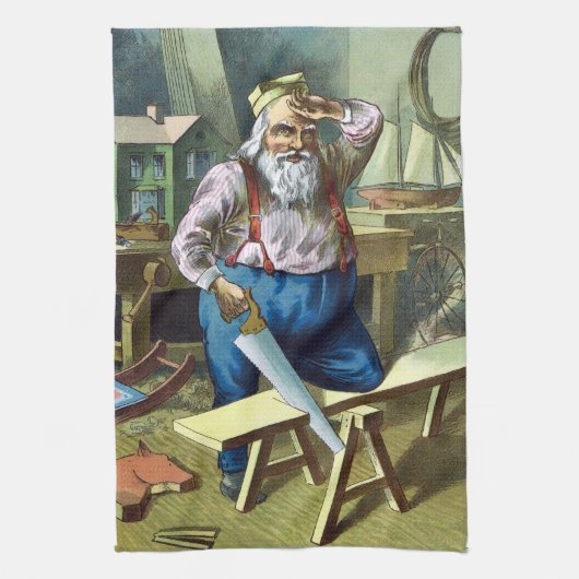 Weihnachten, Weihnachtsfeiertag, Gebäude Spielzeug Geschirrtuch (Vertikal)