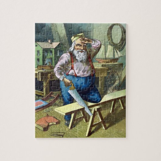 Weihnachten, Weihnachtsfeiertag, Gebäude Spielzeug Puzzle (Vertikal)