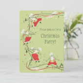 Weihnachten, Weihnachtsfeiertag, Koch mit Abendess Einladung (Stehend Vorderseite)