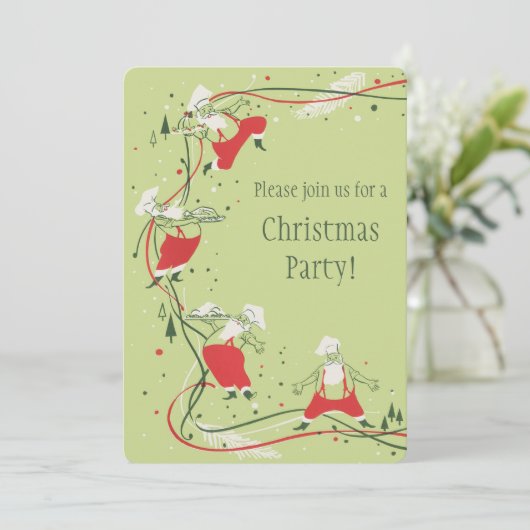 Weihnachten, Weihnachtsfeiertag, Koch mit Abendess Einladung (Stehend Vorderseite)