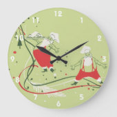 Weihnachten, Weihnachtsfeiertag, Koch mit Abendess Große Wanduhr (Vorderseite)