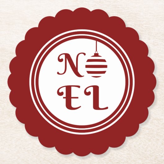 WEIHNACHTEN Weihnachtsfeiertag rot und weiß Baum Untersetzer (Vorderseite)