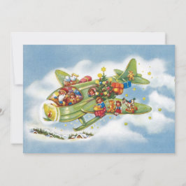 Weihnachten, Weihnachtsflugzeug des Weihnachtsmann Einladung