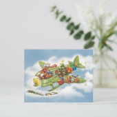 Weihnachten, Weihnachtsflugzeug des Weihnachtsmann Einladung (Stehend Vorderseite)