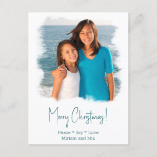 Weihnachten Weihnachtsfotokarte Küste Wasserfarbe Postkarte