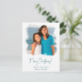 Weihnachten Weihnachtsfotokarte Küste Wasserfarbe Postkarte (Stehend Vorderseite)