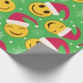Weihnachten Weihnachtsgeschenk Lächeln Faces Muste Geschenkpapier (Ecke)
