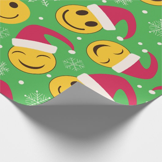 Weihnachten Weihnachtsgeschenk Lächeln Faces Muste Geschenkpapier (Ecke)