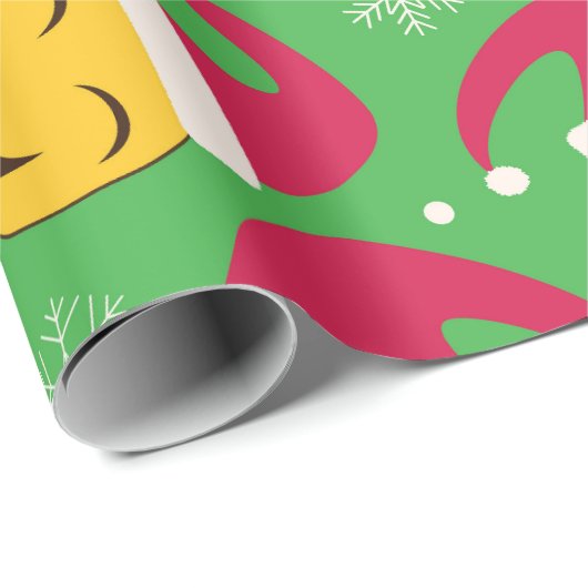 Weihnachten Weihnachtsgeschenk Lächeln Faces Muste Geschenkpapier (Rolleneckpunkt)