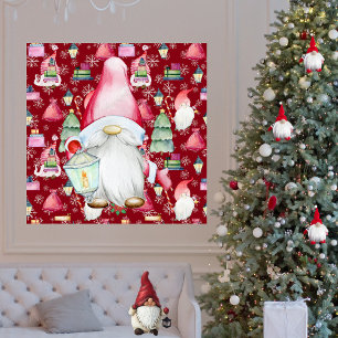 Weihnachten Weihnachtsgeschenk und Rotes Muster Hi Poster