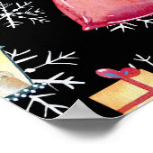 Weihnachten Weihnachtsgeschenk und Schwarzes Muste Poster (Ecke)