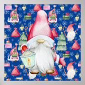 Weihnachten Weihnachtsgottesdienst & Blaues Muster Poster (Vorne)