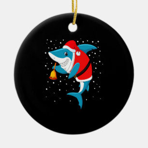 Weihnachten - Weihnachtshai - T - Shirt Keramik Ornament