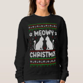 Weihnachten - Weihnachtskatze Ugly Sweater Sweatshirt (Vorderseite)