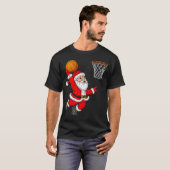 Weihnachten Weihnachtsklaus Dunka Basketball Funny T-Shirt (Vorne ganz)