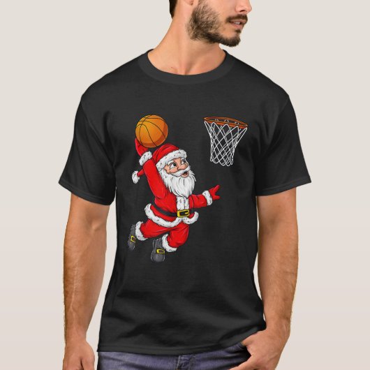 Weihnachten Weihnachtsklaus Dunka Basketball Funny T-Shirt (Vorderseite)