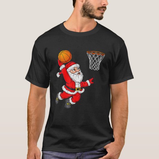 Weihnachten Weihnachtsklaus Dunka Basketball Funny T-Shirt (Vorderseite)