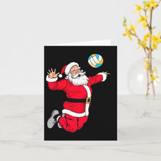 Weihnachten Weihnachtsklaus Dunking A Volleyball F Karte (Gelbe Blume)
