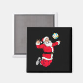Weihnachten Weihnachtsklaus Dunking A Volleyball F Magnet (Vorderseite/Rückseite)