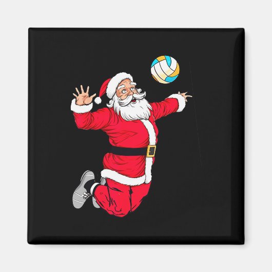 Weihnachten Weihnachtsklaus Dunking A Volleyball F Magnet (Vorne)