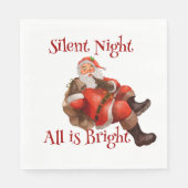 Weihnachten Weihnachtsklaus Winking Stille Nacht Serviette (Vorderseite)